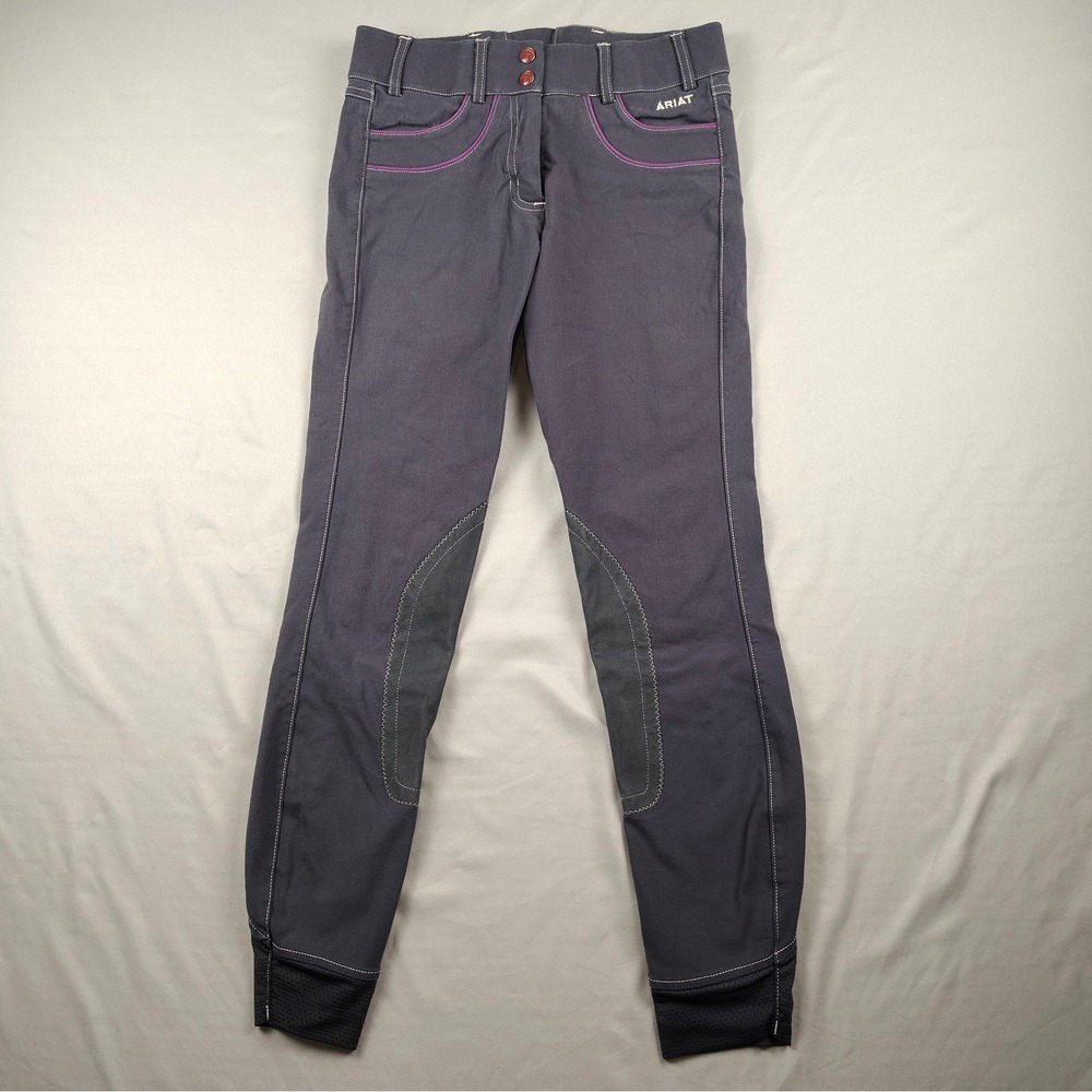Ariat Pro Series Olympia Riding Breeches Womens 24L Blue Knee Patch Equestrian